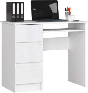 Schreibtisch A-6 mit Tastaturablage und 3 Schubladen Links- oder rechtsseitig, B90 x H77 x T50 cm, 30 kg