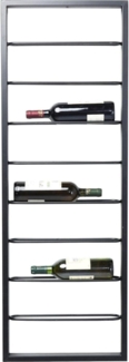Kare Design Hängeweinregal Bistro Schwarz, Wandregal mit 8 Ebenen, Stahl, Hängendes Regal für den Weinkeller und Küchenbereich, Wohnzimmer Regal, Aufbewahrung, 120 x 42 x 6 cm (H/B/T)