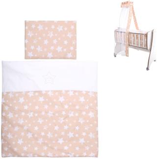 Lorelli 'First Dreams' 7-tlg. Baby-Bettwäsche Set, Beige, inkl. Himmel, Nestchen und Bettwaren