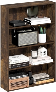 Furinno Basic 4-stöckiges offenes Bücherregal, Bücherregal, Aufbewahrungsorganizer, 6 x 24 x 35, Amber Pine