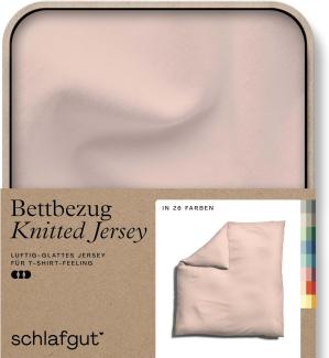 Schlafgut Knitted Jersey Bettwäsche | Bettbezug einzeln 240x220 cm | red-light