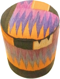 Sonderform,XS / 80 cm Ø Rund & kleiner,Mehrfarbig,Patchwork,Schurwolle,Afghanistan