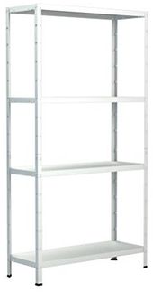 SCHULTE Regalwelt Steckregal mit 4 PowerMAX Fachböden, 65 kg Tragkraft, 180x80x40 cm (HxBxT), weiß