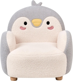 Kindersessel Pinguin HERVIK Bouclé Grau