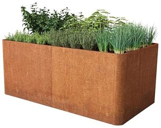 PRIMEYARD Cortenstahl Hochbeet Mario 146x80x80 cm inkl. Lochboden, Rost-Optik