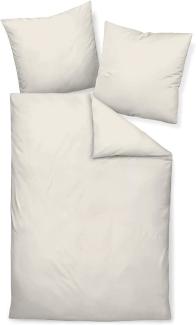 Janine 'Colors' Bettwäsche, Mako-Satin, Baumwolle, 3-tlg., Ecru, 200x200/2 x 80 x 80 cm