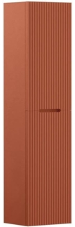 Vente-unique - Badhochschrank hängend - 140 cm - Terracotta gerippt - PAVANI