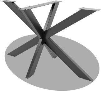 DELUKE® Tischgestell Metall KRYT Schwarz matt inkl. Schrauben + Bodenschoner Tischbein Tischkufe Tischgestell für Holztisch Esstisch Schreibtisch Sitzbank 71x120x68cm