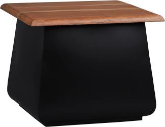 Beistelltisch 50 x 40 x 50 cm Schwarz/Natur aus Akazienholz und Metall WOMO-Design