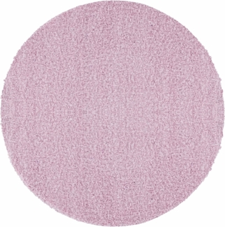 Carpetsale24 Shaggy Hochflor Teppich 120 cm Rund Rosa-1 | Runder Teppich Wohnzimmer – Moderner, Weicher, Flauschiger Langflor für Schlafzimmer, Badezimmer & Küchenteppich, Wohnzimmerteppich