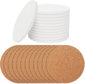 Belle Vous Tassenuntersetzer Weiße Keramik Untersetzer (12 Stück) - 10,2 cm, 12-tlg.