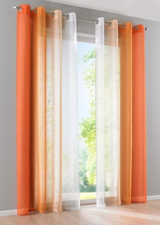 Gardinenbox Gardine, Ösen (2 St), transparent, Voile, Farbverlauf Vertikal »Modena« Voile Raffhalter 10000183