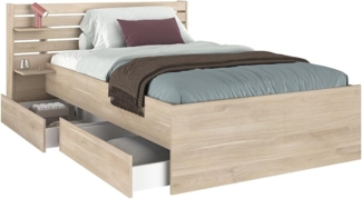 Vente-unique - Bett mit Stauraum - 120x190 cm - Natur - TENALIA