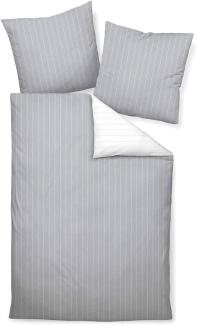 Traumschlaf Mako-Soft-Seersucker Wendebettwäsche Tango silber|Kissenbezug einzeln 40x80 cm