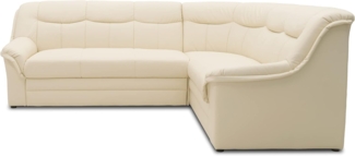 DOMO collection Berlin Ecksofa, Sofa in L-Form, Eckcouch mit Federkern, 205 x 250 x 89 cm, Polsterecke in beige (creme)