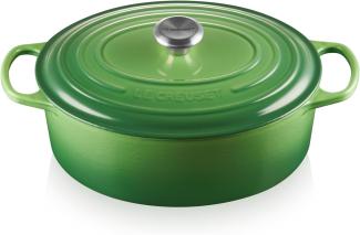 Le Creuset Bräter 'Signature' , Gusseisen , Oval, für alle Herdarten und Induktion geeignet, Bamboo Green, 31,0 cm