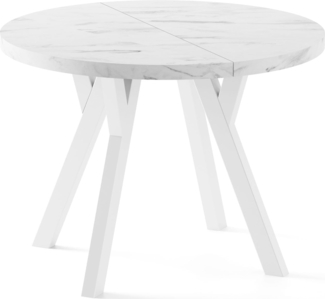 WFL GROUP Esstisch Twixy (erhältlich in 2 Größen – Durchmesser 100 cm, ausziehbar auf 250/300 cm), XXL groß extra lang Ausziehtisch für 5-16 oder 5-14 Personen