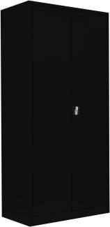 Stahl-Aktenschrank Metallschrank abschließbar Büroschrank Stahlschrank 195 x 92,5 x 50cm Schwarz 530359