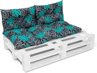 Amilian Stuhlkissen - Bankauflage - Gartenbankauflage - 60x120cm + 2 x 40x60cm, 3er Set - Gartenbankauflage - Pallettensitzkissen - Bankkissen
