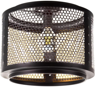 Deckenlampe Schlafzimmerleuchte, Gitterschirm gold schwarz