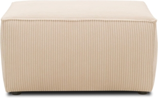 Domo. Collection Hocker Portland, Polsterhocker, Cord Hocker, Einzelhocker, Beistellhocker, 80x60 43 cm in creme