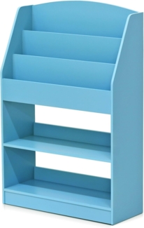 Furinno Magazin/Bücherregal mit Aufbewahrungsfächern für Kinder, holz, Hellblau, 24 x 24 x 94. 01 cm