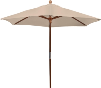 anndora-sonnenschirm Sonnenschirm 2,1m Balkonschirm Landhausschirm rund, witterungsbeständiges Polyester - mit integriertem Winddach