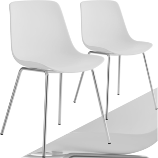 tectake Esszimmerstuhl Kunststoffstühle Mave, ergonomisch, Belastbarkeit 120 kg (Set, 2 St), Ergonomische Formgebung für hohen Sitzkomfort