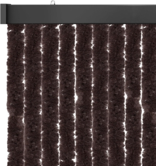 Flauschvorhang 100x220 ( Braun ), perfekter Insekten- und Sichtschutz für Ihre Balkon- und Terrassentür, viele Farben