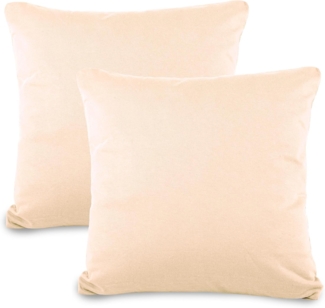 aqua-textil Kissenbezüge Classic Line Kissenbezüge Kissenhüllen 2er Set 40x40 cm natur