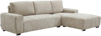 Vente-unique - Ecksofa - Ecke rechts - Stoff Beige - MICHELIA