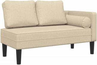 vidaXL Chaiselongue mit Kissen Creme Stoff