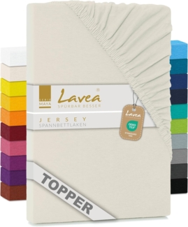 Lavea Spannbettlaken Maya, in Gr. 60x140, 90x200, 120x200, 140x200, 180x200 oder 200x220 cm, Baumwolle, Gummizug: rundum, (1 Stück), Jersey Spannbetttuch für Topper, Boxspring- und Wasserbetten