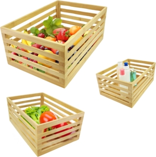 hausleben Aufbewahrungsbox Holzboxen zur Aufbewahrung 3er Set Küche, Bad, Wohnen (1 St), Dekorative Ordnungshelfer mit natürlicher Eleganz