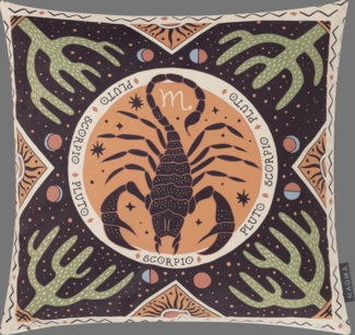 MAGMA Sternzeichen Kissenhülle Tierkreiszeichen beidseitig Bedruckt ca. 45 x 45 cm samtig weich Wendekissenhülle Astrologie (Skorpion)