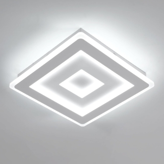 Comely LED Deckenleuchte Quadrat, 28cm 36W Moderne Deckenlampe Quadratisch Weiß LED Deckenbeleuchtung für Schlafzimmer, Wohnzimmer, Flur, Kaltweißes Licht 6500K