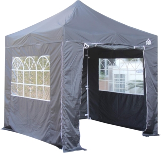 All Seasons Gazebos 2.5x2.5 m vollständig wasserdichtes Faltpavillon mit 4 hochwertigen Seitenteilen - Schwarz