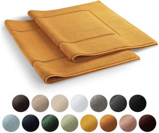 Blumtal 2er Set Premium Frottier Badematte - Badeteppich Oeko-TEX® Zertifiziert, waschbarer Badvorleger 50x80 cm, saugstark & weich, Pumpkin Spice - braun