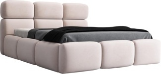 Polsterbett MAROKO 120x200 mit Matratze, Bettkasten und Lattenrost. Farbe: Beige 2