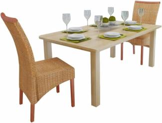 Esszimmerstühle 4 Stk. Natur Rattan Braun
