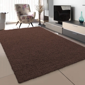 SANAT Teppich Wohnzimmer - Dunkelbraun Hochflor Langflor Teppiche Modern, Größe: 120x170 cm