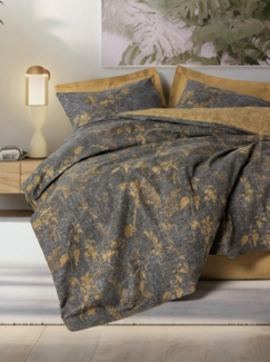 Ranforce Single XXL Bettbezug-Set (DE), 'Yadawa', Senf