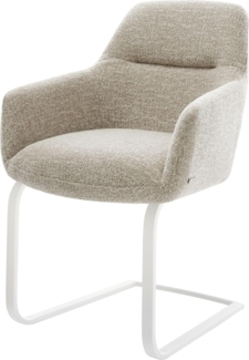 Freischwinger Pejo-Flex Webstoff Soft Beige Freischwinger flach Weiß Taschenfederkern