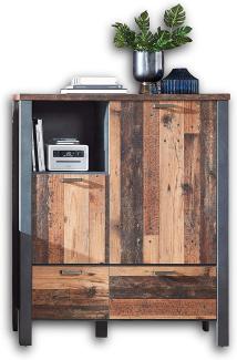 Kommode Highboard CARDIFF - Vintage Style Mix dark