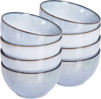 Schüssel 8er Set JUNIPER Steinzeug Hellblau