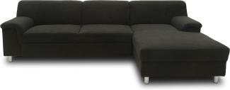 DOMO. collection Jamie Ecksofa, Sofa in L-Form, Couch Polsterecke, Moderne Eckcouch, anthrazit, 251 x 150 x 72 cm
