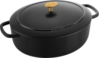 Ballarini 'Bellamonte' Cocotte, Gusseisentopf mit Deckel, Schwarz Oval 4.5