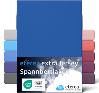 etérea Extra Jersey Spannbettlaken Blau 180x200 - 200x220 cm