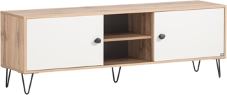 LOOKS by Wolfgang Joop Lowboard Organic, Eiche Landhaus Dekor/Cremebeige, 160 x 39 x 53,2 cm