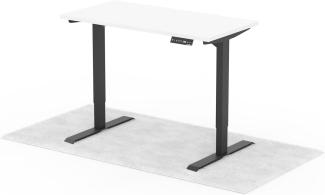 elektrisch höhenverstellbarer Schreibtisch LAPTOP 120x60 cm - Gestell Schwarz, Platte Weiss